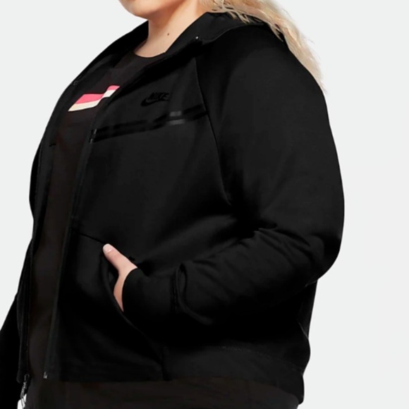 Nike Tech Fleece Black FZ Windrunner Hoodie Jacket DA2044-010 Sz 2X Women - Picture 2 of 10